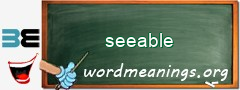 WordMeaning blackboard for seeable